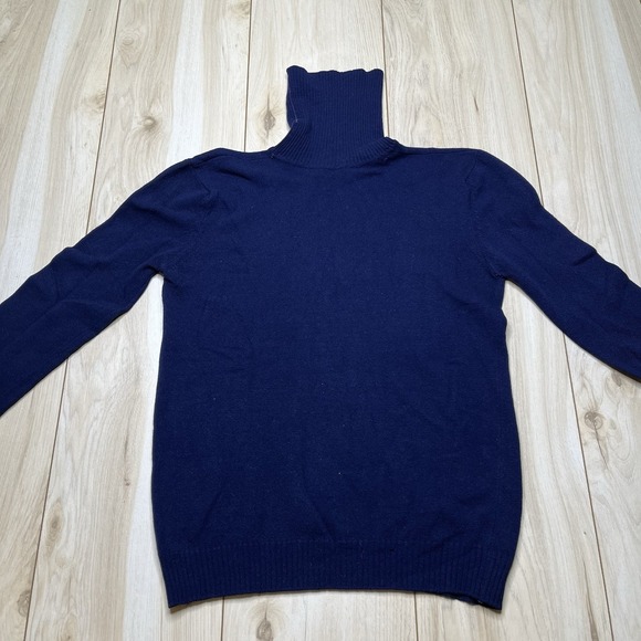 Robert Maynard Womens 100% Cashmere Blue Turtle Neck Sweater Small Scotland VTG - Picture 14 of 16